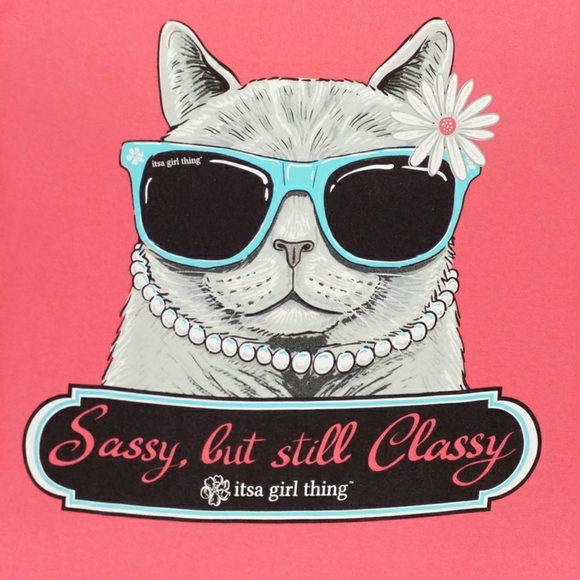 It's A Girl Thing Coral Crew Neck Short Sleeve Graphic T-Shirt Womens Large - Picture 1 of 10